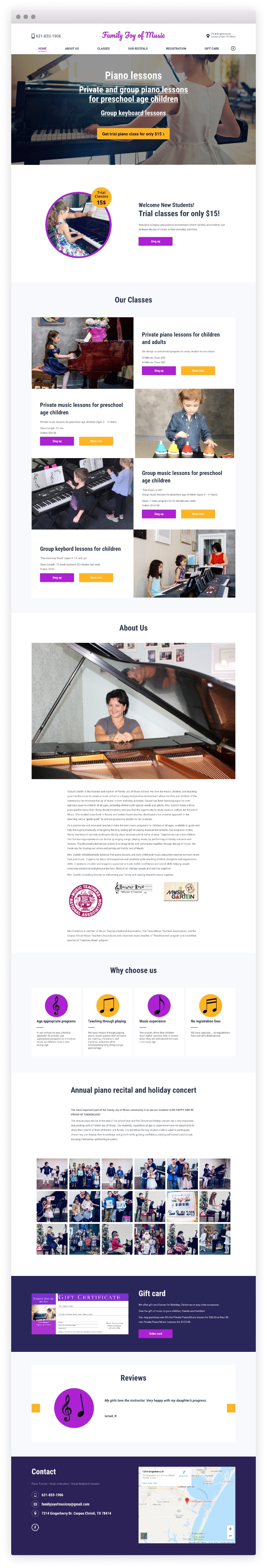 Сайт школы игры на пианино